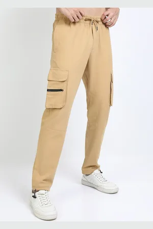 Highlander Men Beige Cargos Trousers