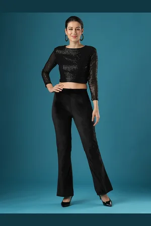 Globus Women Mid Rise Stretchable Slim Fit Flared Treggings