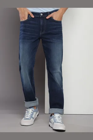 Calvin Klein Men Slim Fit Clean Look Light Fade Stretchable Whiskers Jeans
