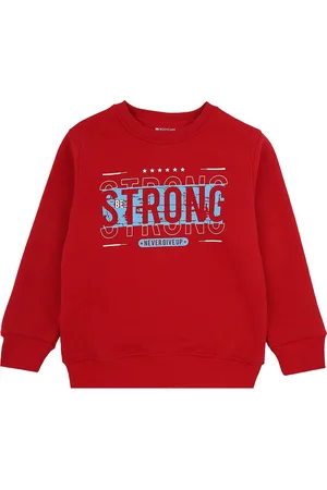 PROTEENS Boys Maroon Printed Sweatshirt