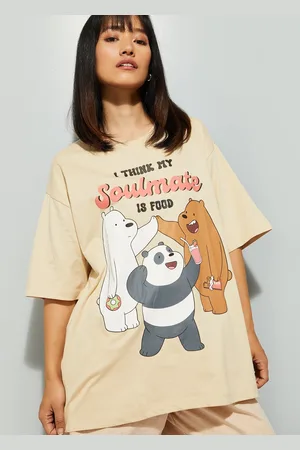 Max Collection Women Graphic Printed Round Neck Cotton Oversized T-shirt