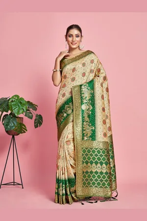 Mimosa Ethnic Motifs Woven Design Zari Patola Saree