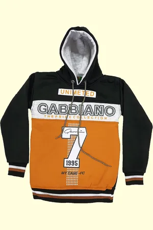 BAESD Boys Aphanumeric Printed Hooded Pullover Sweatshirt