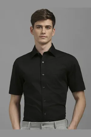 Louis Philippe Men Classic Slim Fit Spread Collar Solid Cotton Formal Shirt