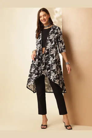 Anouk Printed Top With Trousers & Shrug Co-Ords