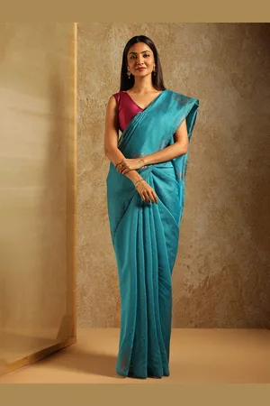 Taneira Floral Printed Zari Silk Cotton Saree