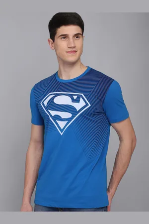 Free Authority Men Blue Superman Printed T-shirt
