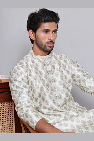 Jompers Ethnic Motifs Printed Regular Silk Straight Kurta