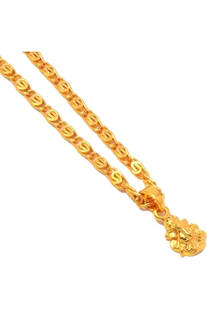Jewar Mandi Unisex Gold-Tonned Gold-Plated Pendant With Chain