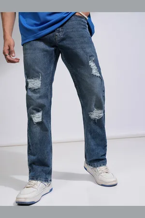 Highlander Men Straight Fit Highly Distressed Stretchable Jeans