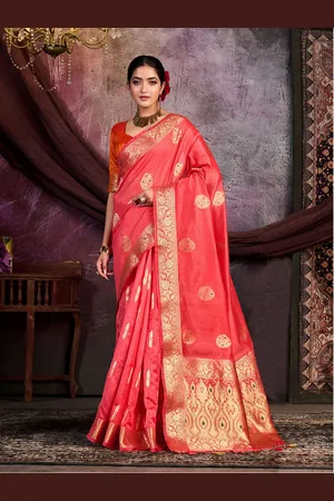 Mimosa Woven Design Zari Kanjeevaram Saree