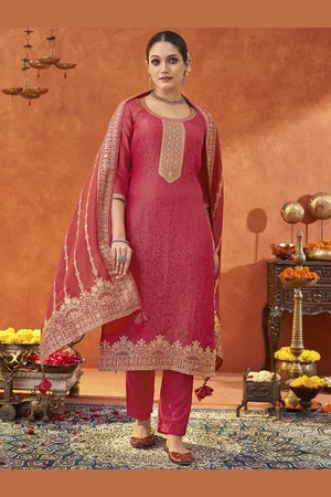 HRITIKA Women Ethnic Motifs Regular Kurta with Trousers & With Dupatta