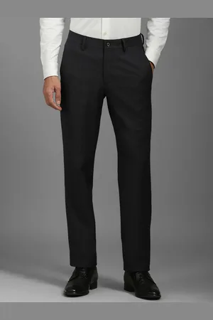 Louis Philippe Men Checked Slim Fit Mid Rise Formal Trousers