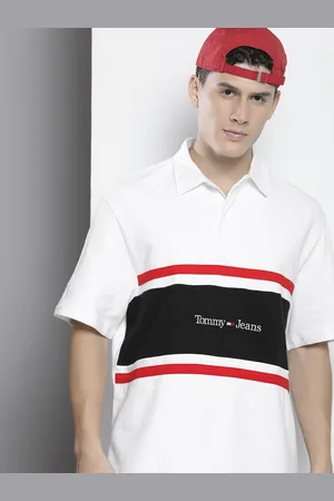 Tommy Hilfiger Men Pure Cotton Colourblocked Polo Collar Casual T-shirt