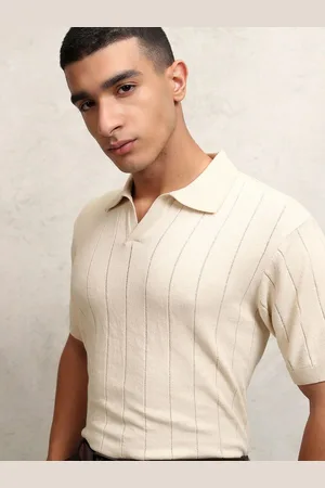 Highlander Men Knitted Textured Polo Collar Tshirt