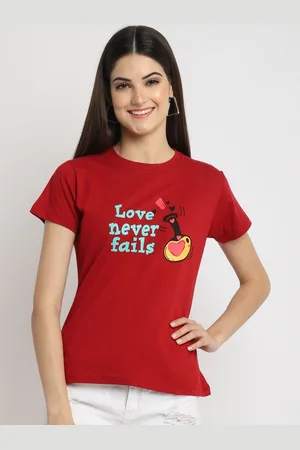 Corsica Women Regular Fit Graphic Printed Round Neck Cotton T-shirt