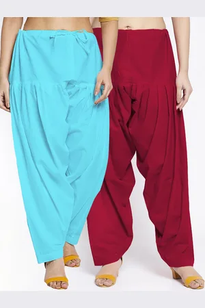 GRACIT Women Pack Of 2 Blue & Maroon Pure Cotton Loose Fit Salwar
