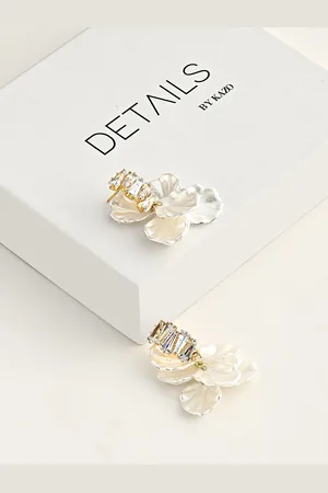 Kazo Gold-Plated Contemporary Stone Studded Studs