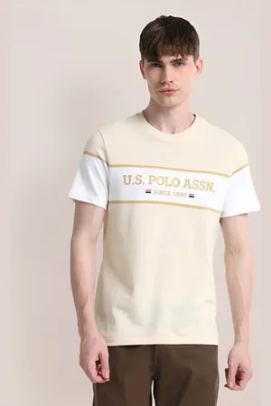 U.S. Polo Assn. Men Typography Printed Applique Slim Fit T-shirt