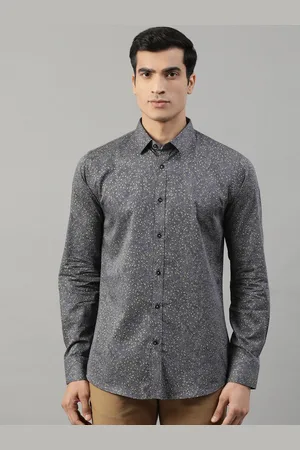 HARSAM Men Navy Blue Regular Fit Printed Casual Shirt