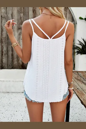 Mast & Harbour White Self Design Styled Back Top