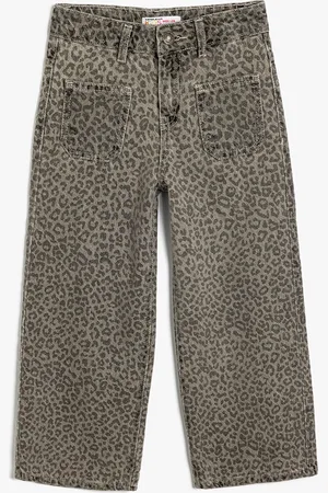 Koton Girls Animal Printed Straight Fit Trousers