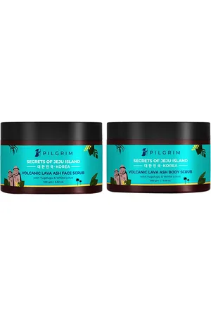 Pilgrim Set of Secrets of Jeju Island Set of Volcanic Lava Ash Face & Body Scrubs