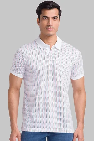 Park Avenue Printed Polo Collar Slim Fit Cotton T-shirt