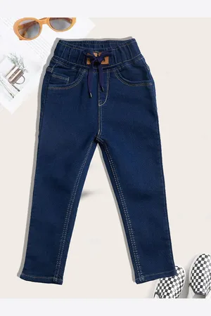 YK Boys Jogger High-Rise Light Fade Embroidered Jeans