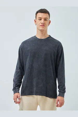 Bewakoof Round Neck Long Drop Shoulder Sleeves Pure Cotton Oversized T-shirt