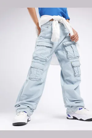 DressBerry Women Street Edge Relaxed Fit Cargo Style Jeans