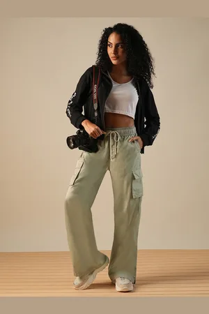 Globus Women Cotton Loose Fit Cargos Trousers