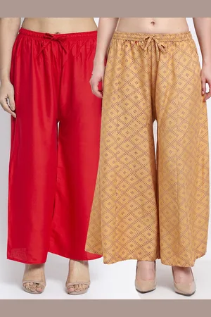 GRACIT Women Pack of 2 Red & Beige Ethnic Palazzos