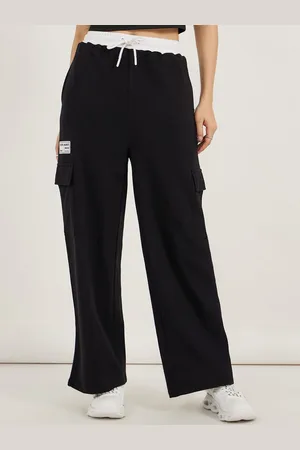 Styli Women High Waist Cargo Pockets Track Pants With Contrast Elasticated Waist Band