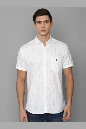 Louis Philippe Men White Slim Fit Printed Casual Shirt