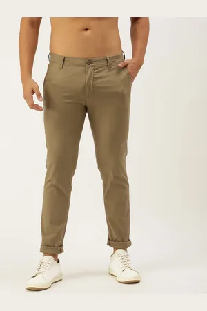 Flying Machine Men Khaki Super Slim Fit Chinos Trousers