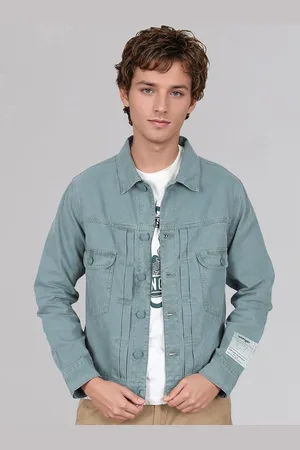 Wrangler Men Washed Denim Jacket with Patchwork