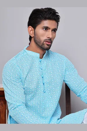 Jompers Floral Embroidered Pure Cotton Chikankari Kurta With Pyjamas