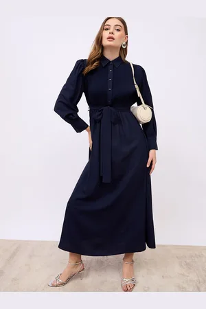 Styli Women Shirt Collar A-Line Maxi Dress