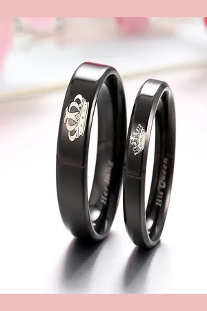 University Set of 2 King Queen Couple Ring