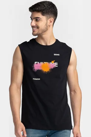 Being Human Typography Printed Sleeveless T-shirt