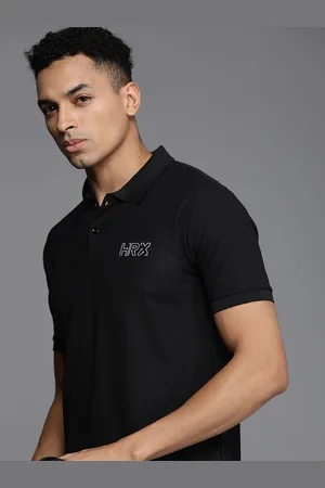 HRX Men Brand Logo Printed Polo Collar Rapid-Dry T-shirt