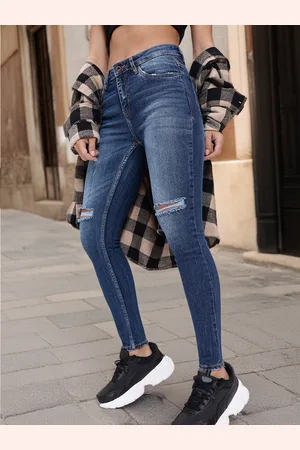 Roadster The Life Co. Women Cool-Girl Vibes Ripped Crinkled Effect Skinny Fit Jeans