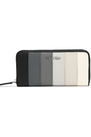 Calvin Klein Women Colourblocked PU Zip Around Wallet