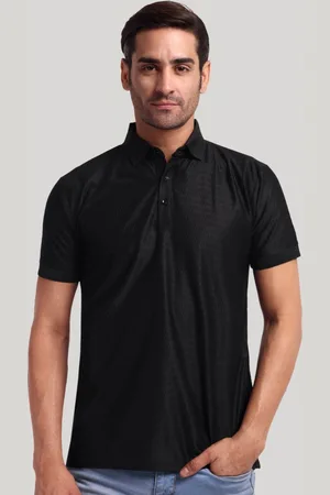 Moda Rapido Men Self Design Polo Collar Cotton T-shirt