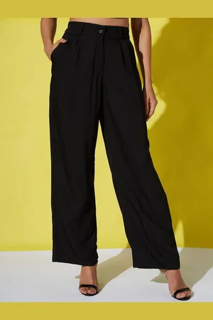 Corsica Women Loose Fit High-Rise Pleated Trousers