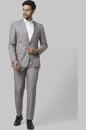 Park Avenue Men Grey Solid Single-Breasted Super Slim-Fit Formal Suit