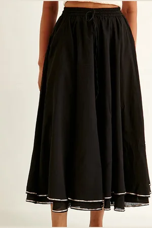 Ancestry Women Black & Gold-Toned Flared Ethnic Palazzos