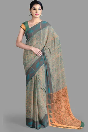 The Chennai Silks Ethnic Motifs Zari Art Silk Kanjeevaram Saree