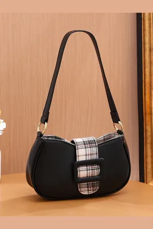 Diva Dale Checked Structured Shoulder Bag